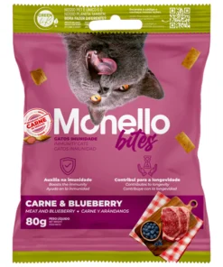 Snack Gato Monello Bites Inmunidad Carne y Arándanos 80g