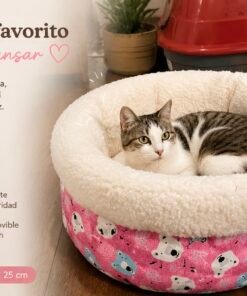 Cama redonda corderito estampa Osos polares 45 d x 25 cm